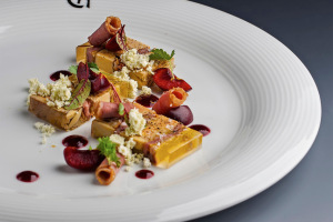 Foie gras s kachnou, Sauternes želé a třešněmi : Petr Hajný : Chagall’s Club Restaurant